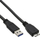 Kabllo USB InLine 35403, USB A me micro USB B, 0.3m, e zezë
