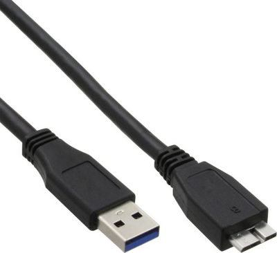 Kabllo USB InLine 35403, USB A me micro USB B, 0.3m, e zezë