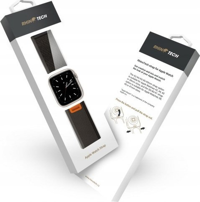 Rrip ore inteligjente RhinoTech Ultra Wild Trail për Apple Watch 38/40/41mm, najloni, me shirit ngjitës, zi gri