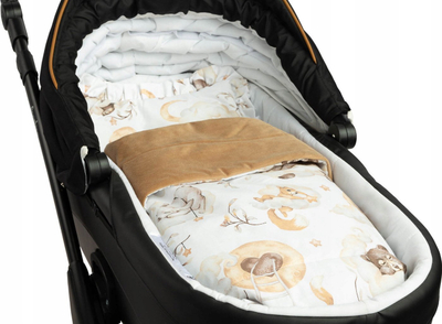 Set për karrocë Sensillo Velvet Trolley, batanije edhe jastëk dekor, me mbushje antialergjike, bezhë Dream
