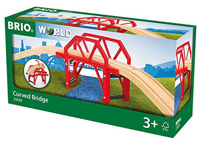 Ura e lakuar lodër BRIO Curved Bridge 33699, 4 pjesë, dru, shumëngjyrëshe