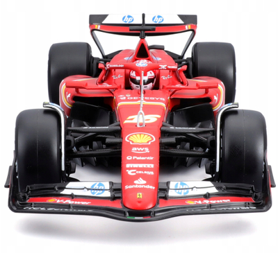 Maket makine garuese Bburago Ferrari SF-24 Leclerc 1:24, me helmetë, i kuq