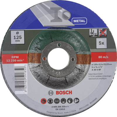 Set disqe prerëse Bosch A 30 S BF, 125 mm, për hekur, 5 copë