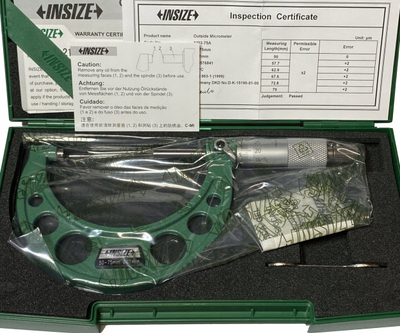 Mikrometër Insize Standard, 50-75mm, 0.01mm, me certifikatë