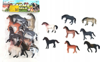 Set figura kali Gazelo Horses, 8 copë, shumëngjyrëshe