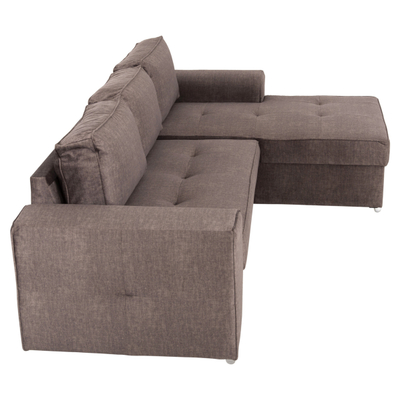 Divan këndor i djathtë Nacho 270×88–163×71–88 cm (HM3279.03R), kaftë/ argjendtë