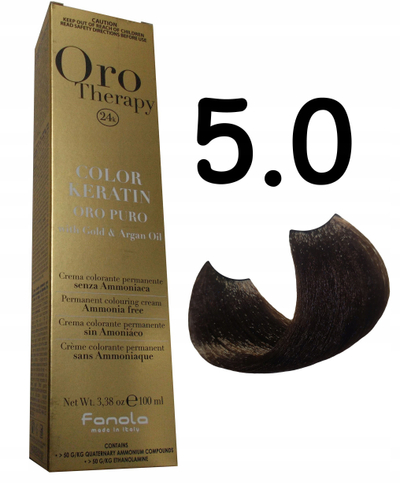 Ngjyrë flokësh Fanola Oro Therapy Keratin Oro Puro, pa amoniak, për flokë me boje profesionale