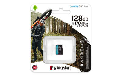 Kartë e memories Kingston Canvas Go Plus, MicroSD, 128 GB, Class 10