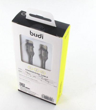 Kabllo USB Budi USB C në USB C, 1 m, 2.4A, e zezë
