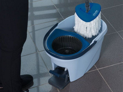 Set kovë dhe mop Vileda UltraSpin Mini, sistem me pedale, pa bisht, blu