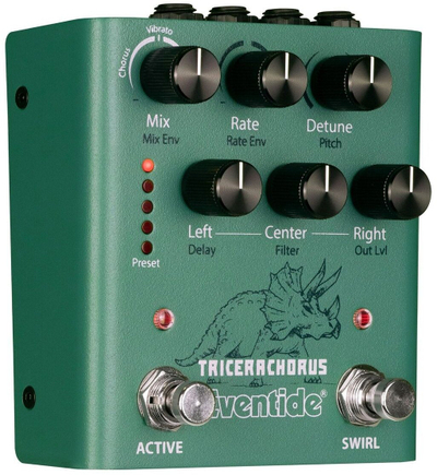 Pedal korusi për kitarë Eventide TriceraChorus 1219-041, efekt Tri-Stereo Chorus, dizajn kompakt, jeshile