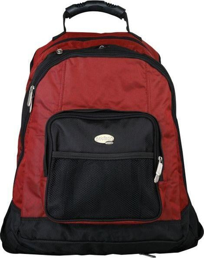 Çantë shpine për laptop Addison 311015, 15.6", me xhepa anësorë, e zezë me burgundy