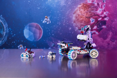 Set ndërtimi STEM Lunar Outpost Moon Rover, 3 modele, për fëmijë, shumëngjyrëshe