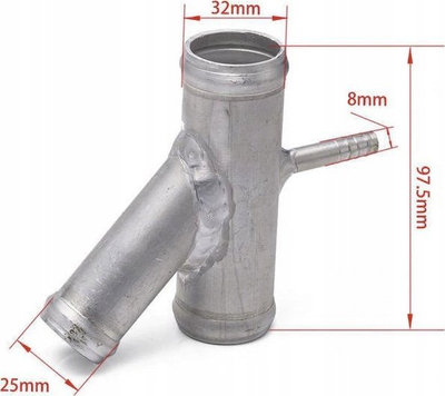 Gyp ftohësi Forge Intake Pipe, alumin T 6061, për VW Golf Audi A3 TT, argjendtë