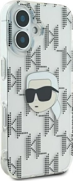Kapak telefoni Karl Lagerfeld KLHCP16SHKLPKHT, për iPhone 16 6.1", plastik i fortë, transparent
