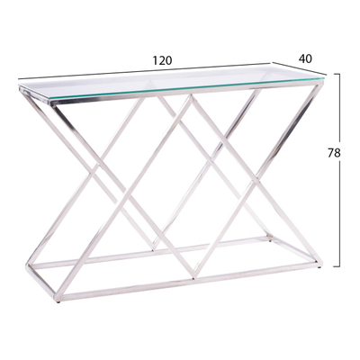 Konzolë Holland xham + krom 120×40×78 cm (HM8622.01)