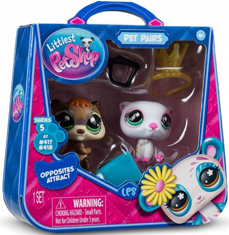 Figurina Tm Toys Littlest Pet Shop Pet Pairs, set 2 copë, seri 5, shumëngjyrëshe