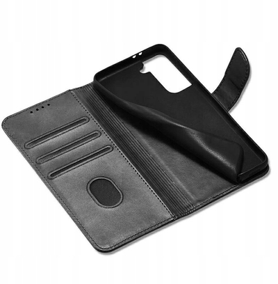 Kaburë Magneto Wallet për Samsung Galaxy S25, me magnet, me xhepa për karta, e zezë