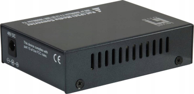 Konvertues media LevelOne RJ45 në SFP, Gigabit, PoE PSE, i zi