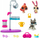 Сет за игра Hasbro Littlest Pet Shop Disco Nights, 3 фигурки, повеќебојни