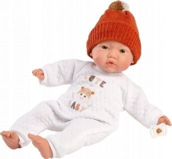Kukull bebe Llorens Serious Baby, trup i butë, 31cm, e bardhë