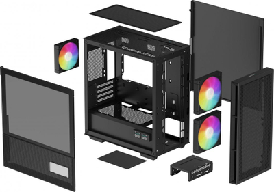 Kasë Deepcool CH360 Digital ARGB, e zezë, Mini Tower