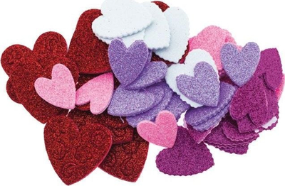 Stickers 3D Brewis Heart, set me 64 copë, ngjitësa, shumëngjyrësh