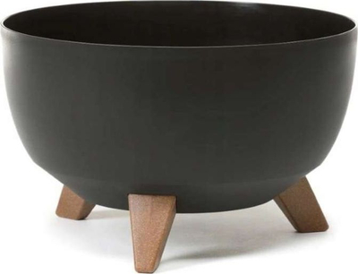 Vazo dekorative Flowerpot Bowl Roma 47, me këmbë, e zezë