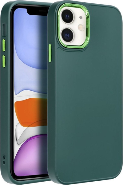 Këllëf telefoni FRAME për iPhone 11, TPU, me cepa të forcuar, jeshil matte
