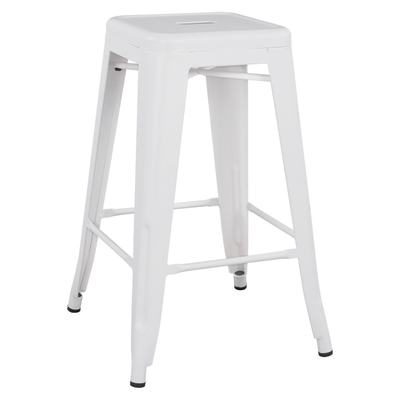 Stol bar MELITA-PRO HM8573.41, metal, 67cm, i bardhë mat