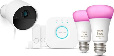 Set sigurie smart Philips Hue Secure Camera Starter Kit, kamerë Full HD, WiFi ZigBee, e bardhë