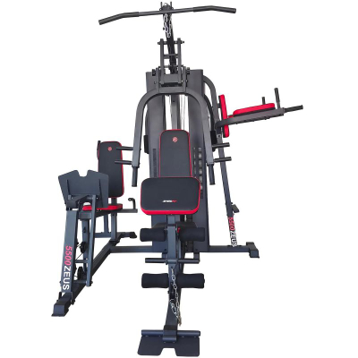 Stacion palestre Enero Fit 5500 Zeus, multi-gym, me pesha të integrume, i zi me të kuqe