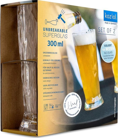 Set gotash birre Koziol Club no. 10 Crystal, 2 copë, 300ml, transparent