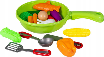 Set lodrash kuzhine Ane Cooking Accessories, 14 pjesë, me tigan, jeshil