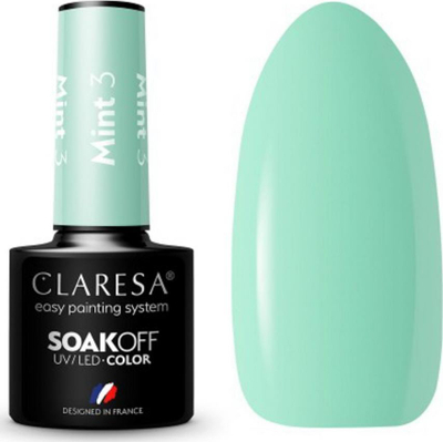 Llakk xhel për thonj Claresa SoakOff Color Mint Shade 3, 5g, UV LED, mente