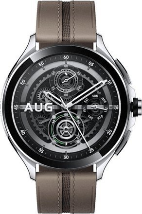 Ora inteligjente Xiaomi Watch 2 Pro 4G, GPS, 32GB, kasë argjendi me rrip kafe