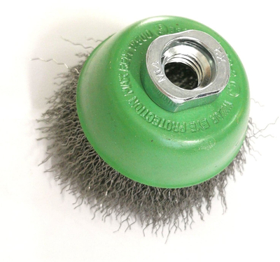 Furçë kupë Bosch Inox 75mm, tel i valëzuar 0.3mm, fije M14