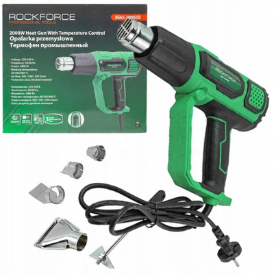 Pistoletë termike Rockforce RF-HG65-2000LED, 2000W, 600°C, me 4 gryka