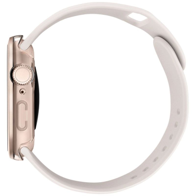 Заштитна маска за часовник Uniq Voute за Apple Watch Series 10 46mm, калено стакло, розе злато
