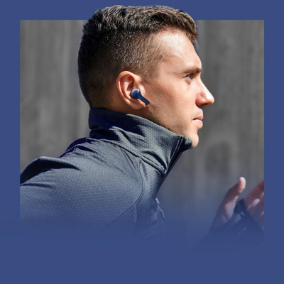 Kufje wireless ACEFAST T6, Bluetooth 5.0, me kuti karikimi me LED, blu e errët