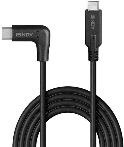 Kабел USB C LINDY 0.5m, USB 3.2, со агол 90°
