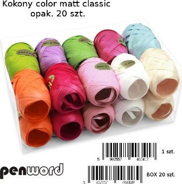 Set shirita dekorativë Penword Ribbon Cocoon Color Matt, 5mm x 10m, 20 copë, shumëngjyrësh