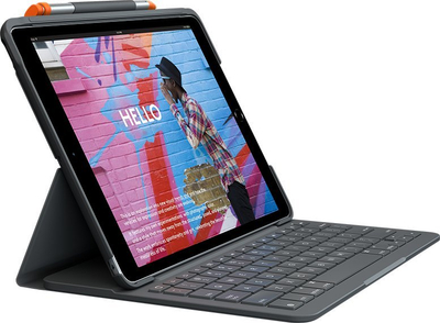 Këllëf tastiere Logitech Slim Folio për iPad dhe iPad Air, Bluetooth, graphite i errët