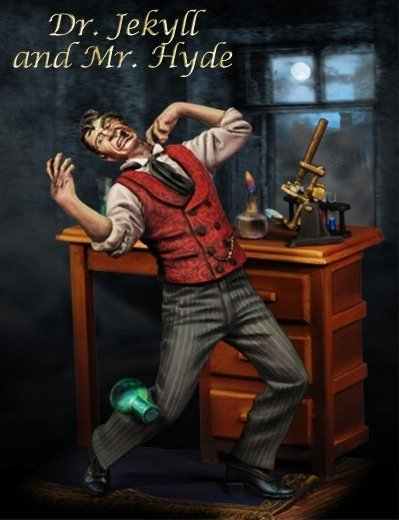 Figurinë metalike Scale75 Dr. Jekyll and Mr. Hyde, 75mm, për me bo me bojë, me shumë ngjyra