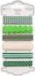 Декоративни ленти DCraft Ribbons Little, сет 6x2m, зелена и беж