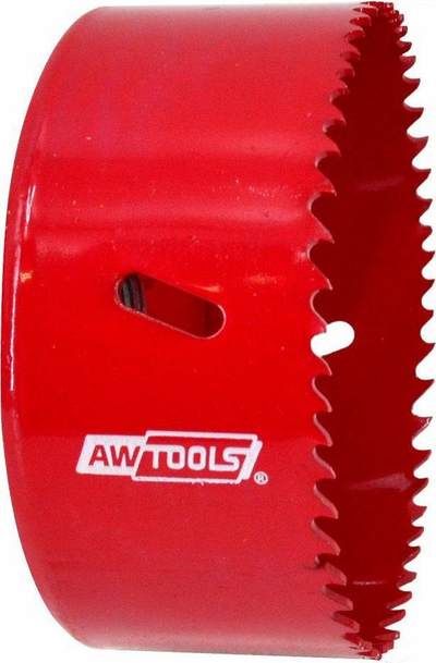 Sharrë rrethore bimetale AWTOOLS, 95mm, për dru dhe hekur, e kuqe