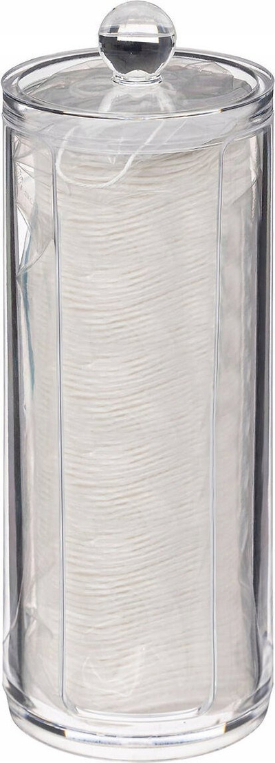 Konteiner për pambuk kozmetik 5five Simply Smart, plastikë transparente, me kapak, transparent