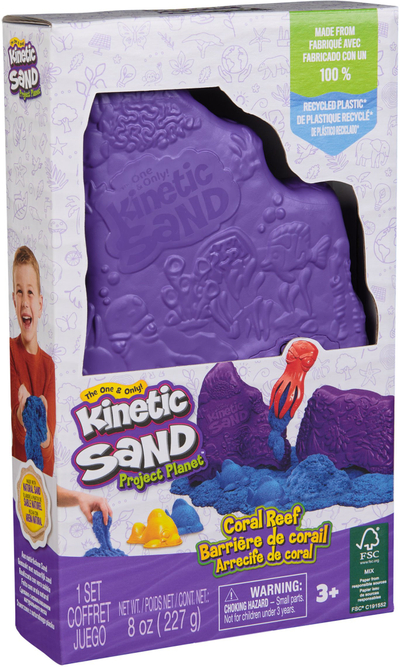 Set rërë kinetike Kinetic Sand Project Planet Coral Reef, 227g, me 2 vegla, blu