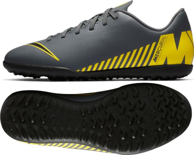 Këpucë futbolli Nike Mercurial Vapor, turf, gri me të verdhë