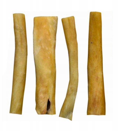 Shkopinj përtypës për qen Mr. Pretzel, lëkurë viçi natyrale, 250g, ngjyrë natyrale